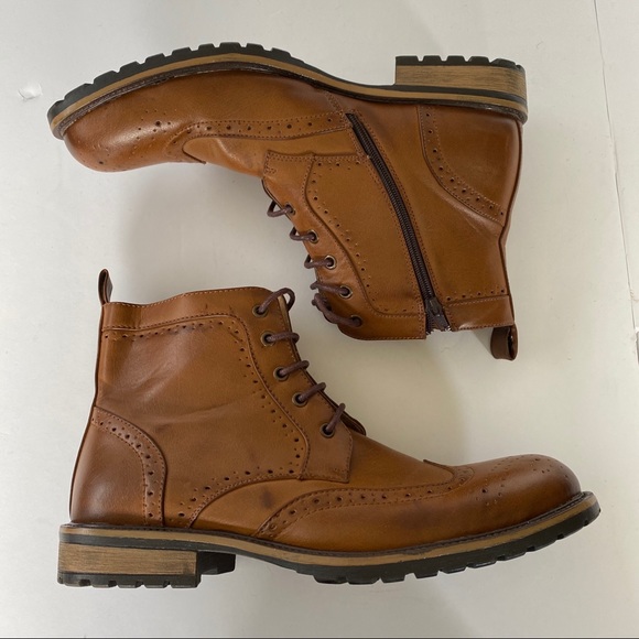 Steve Madden Other - Steve Madden Wingtip Mens Boots 12 Leather Zip